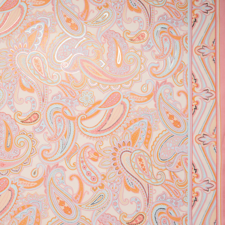 Orange Paisley Coloured Vision Printed Cotton Voile