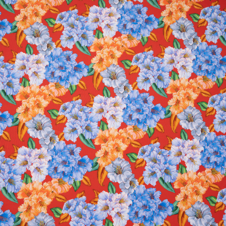 Multi Floral Printed Rich Red Pure Cotton