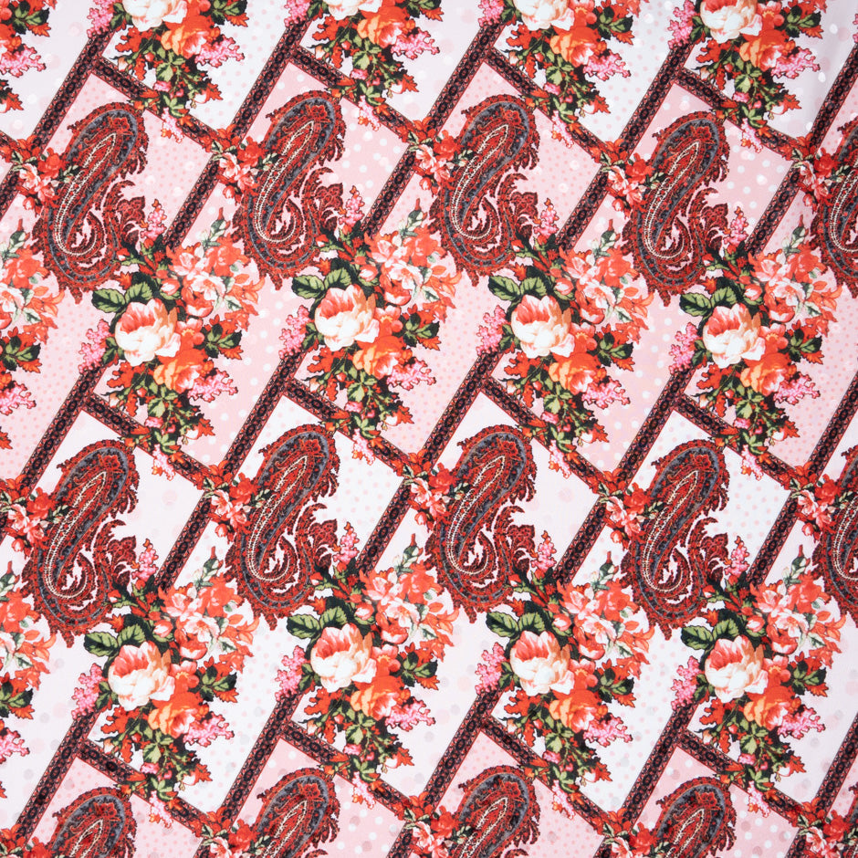 Geometric Paisley Printed Pure Silk Jacquard