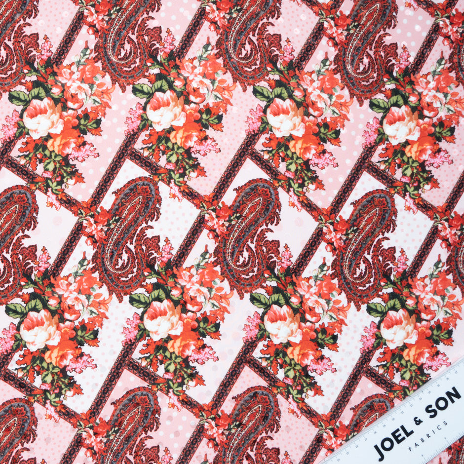 Geometric Paisley Printed Pure Silk Jacquard