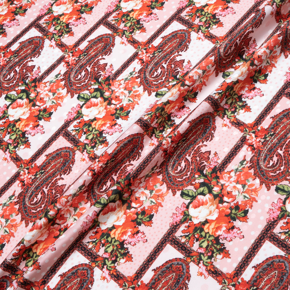 Geometric Paisley Printed Pure Silk Jacquard