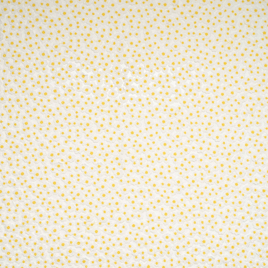 Daisy Floral Embroidered White Tulle