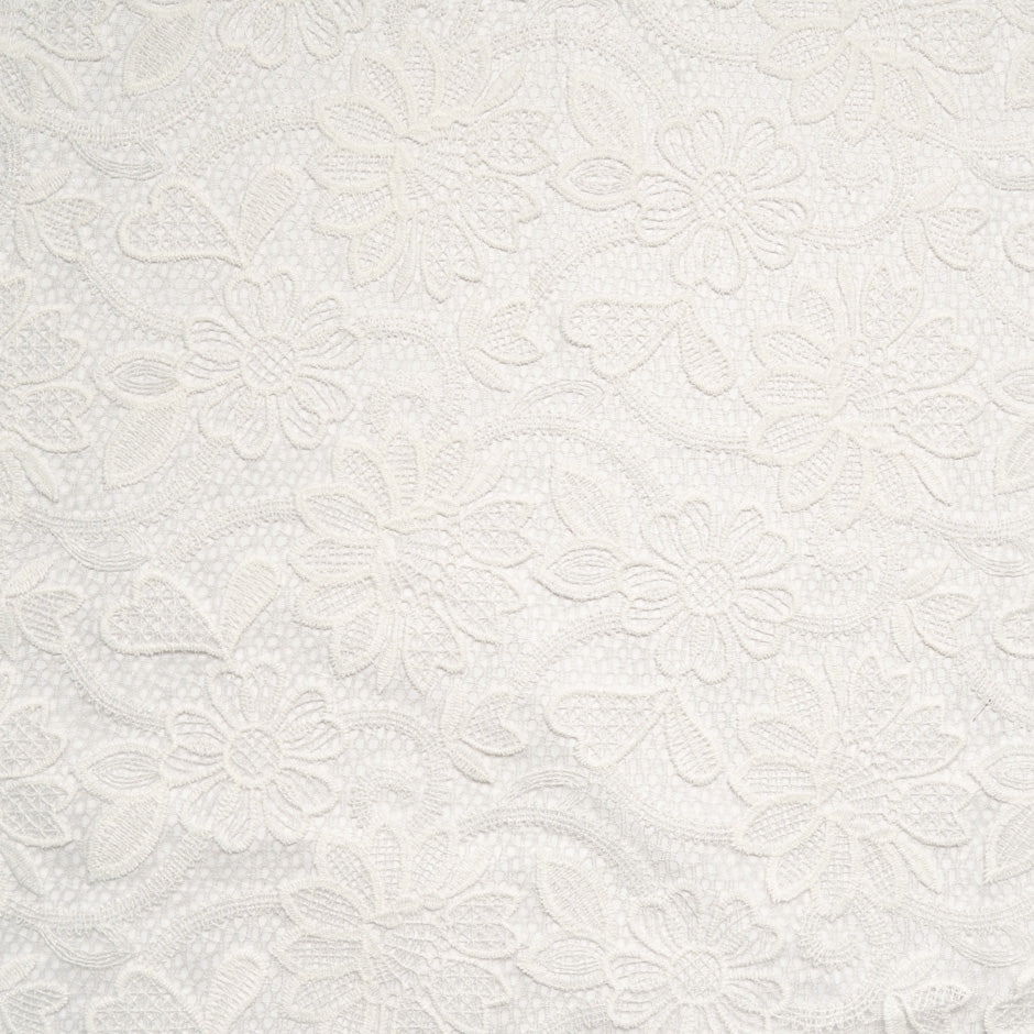 Off-White Floral Lace Tulle