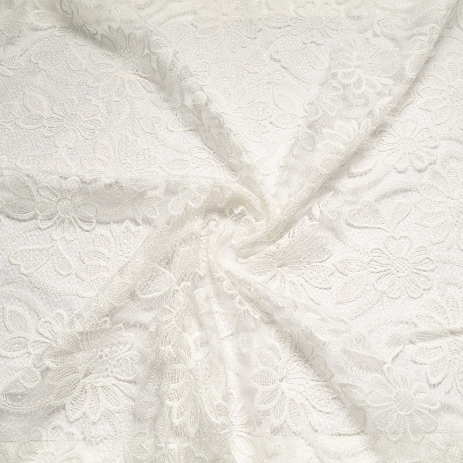 Off-White Floral Lace Tulle