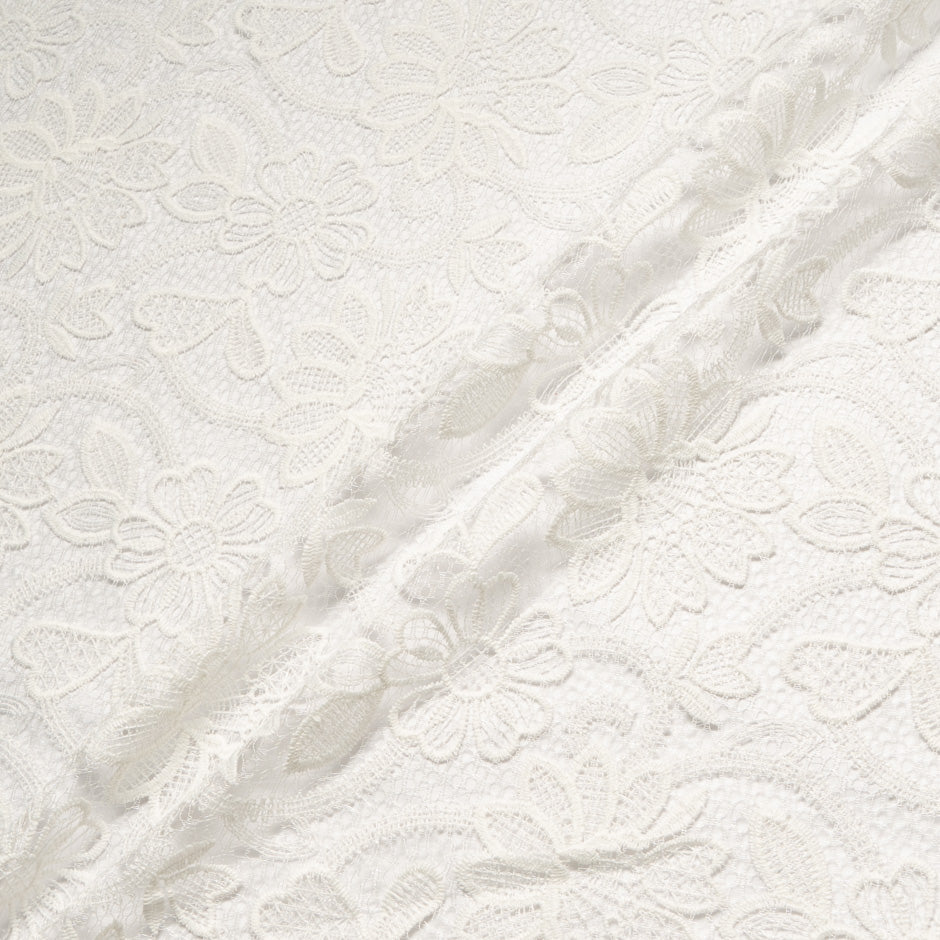 Off-White Floral Lace Tulle