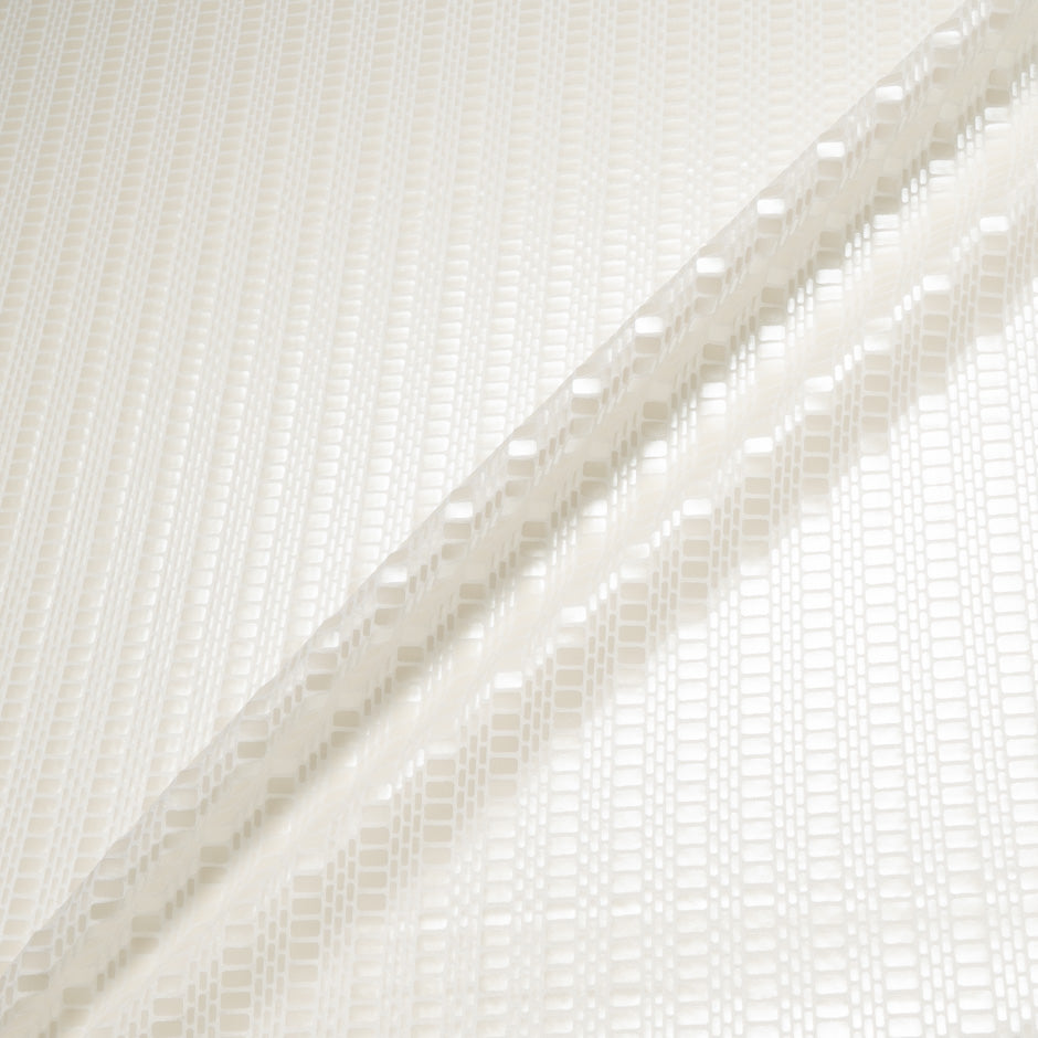 Ivory Flat Pressed Sequinned Lycra Georgette