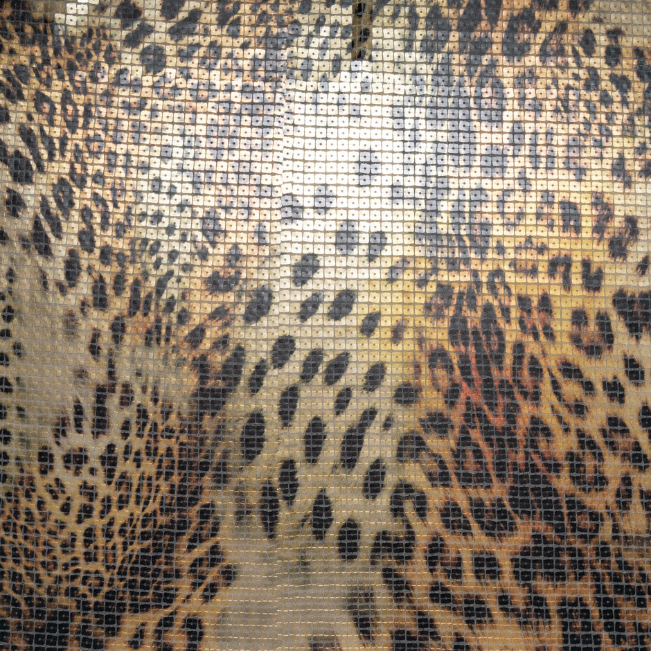 Brown Animal Style Sequinned Jersey (A 3m Piece)