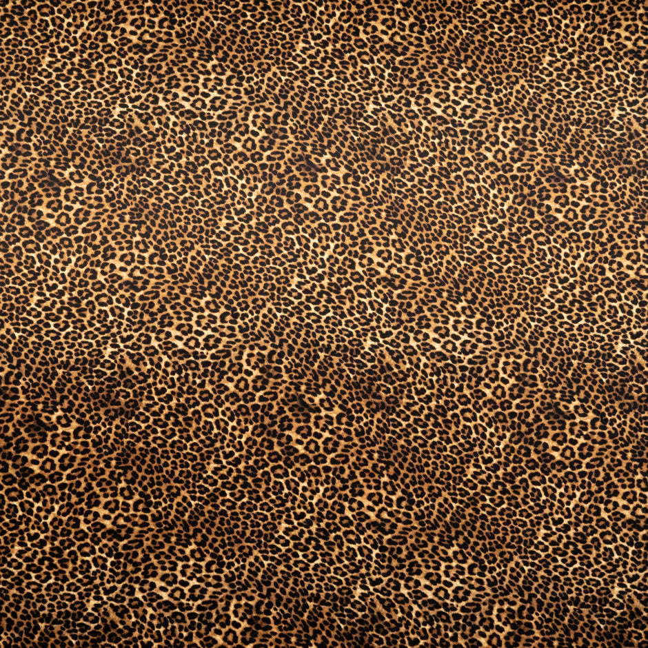 Brown Animal Printed Pure Silk Satin