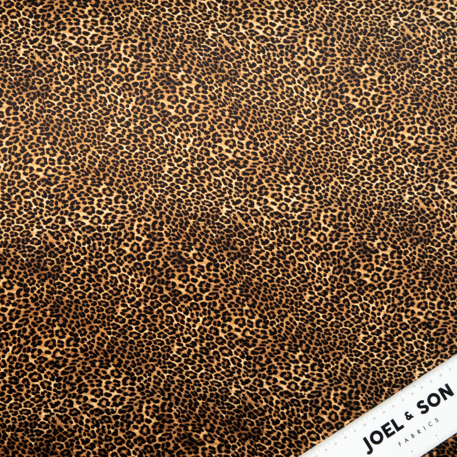 Brown Animal Printed Pure Silk Satin