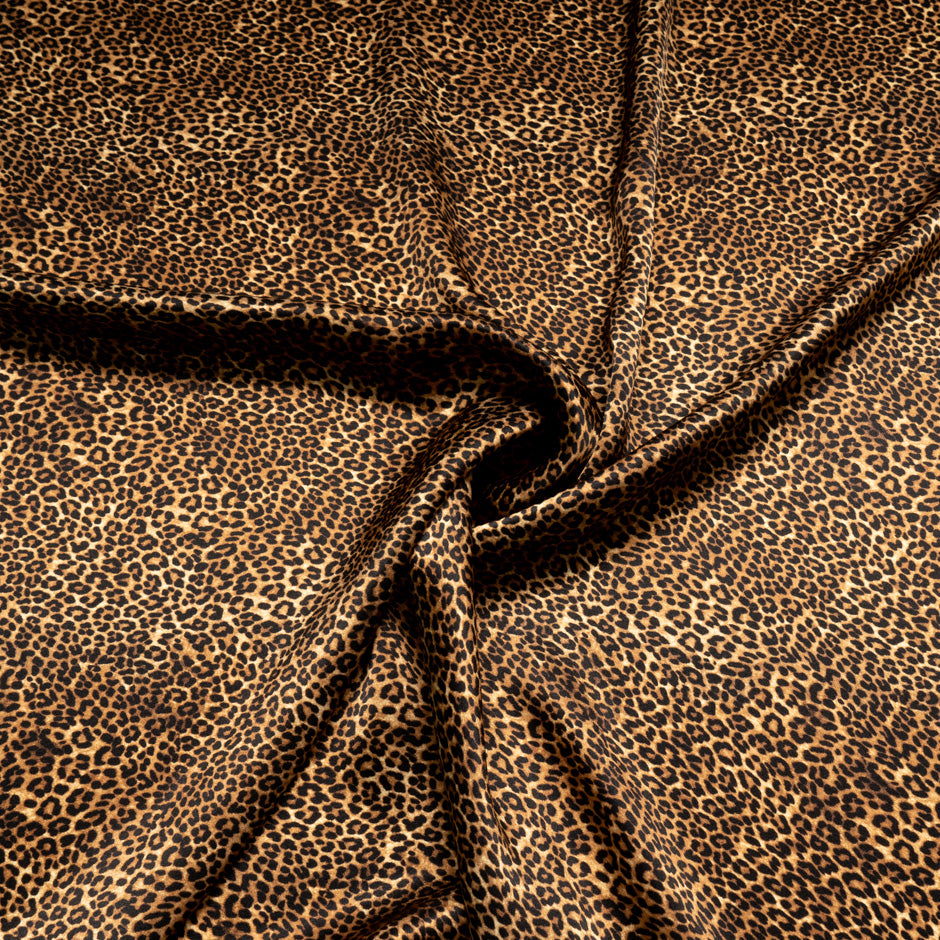 Brown Animal Printed Pure Silk Satin