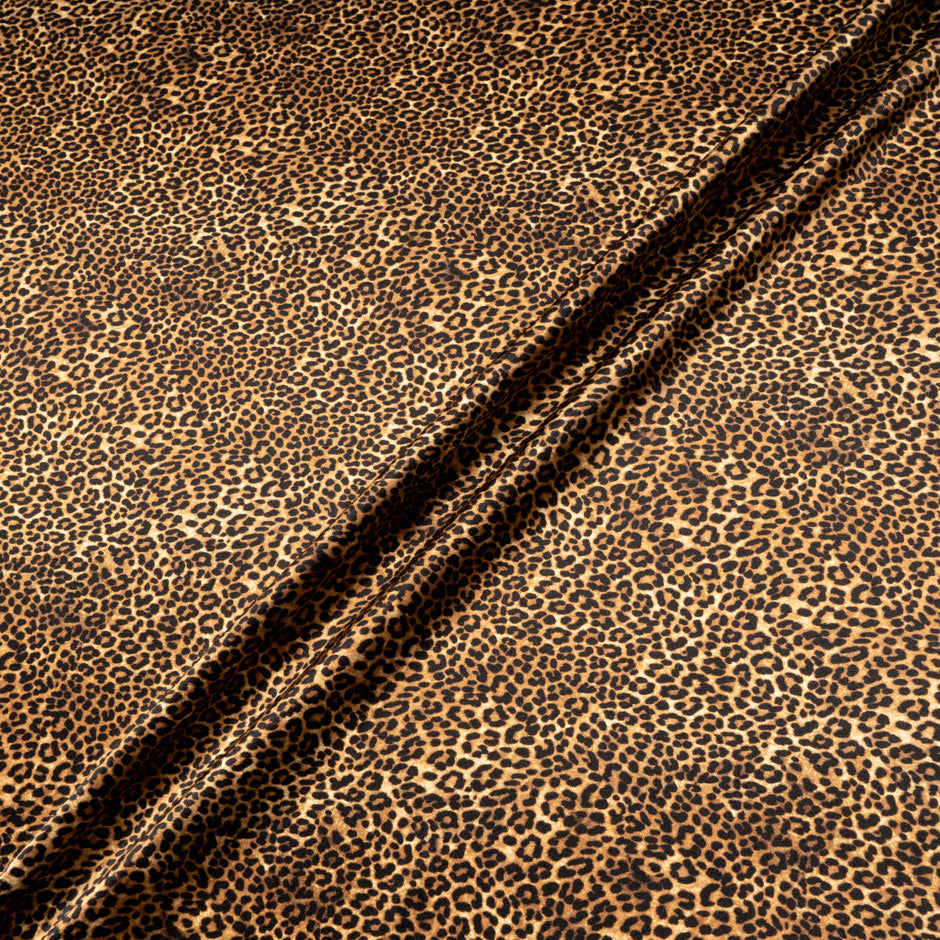 Brown Animal Printed Pure Silk Satin