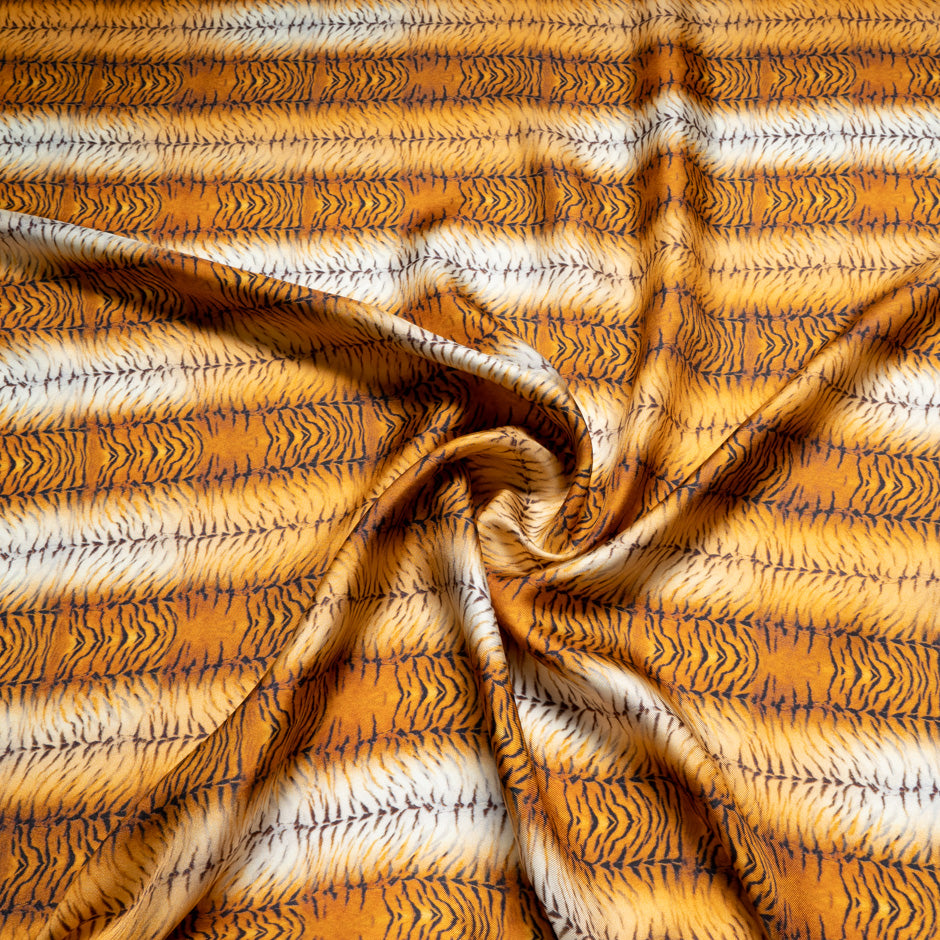 Tiger Printed Pure Silk Twill