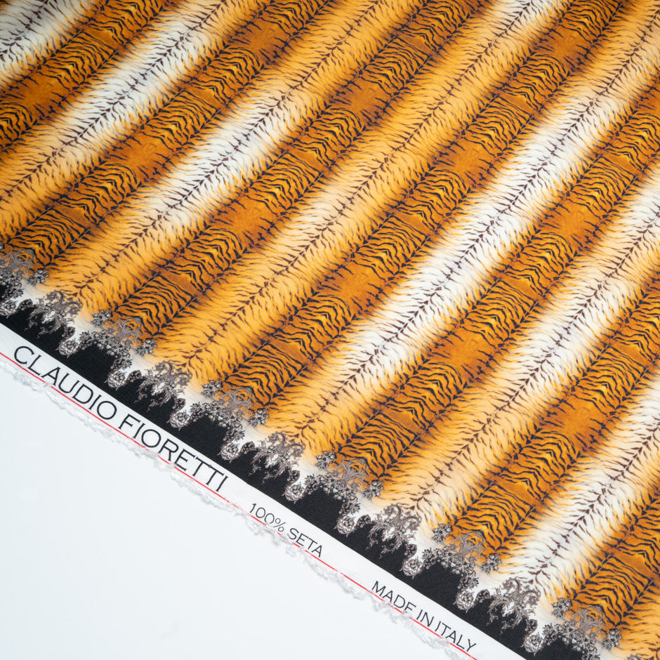 Tiger Printed Pure Silk Twill