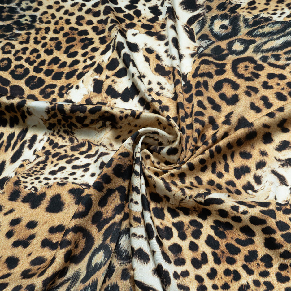 Multi Patchwork Leopard Printed Microfibre