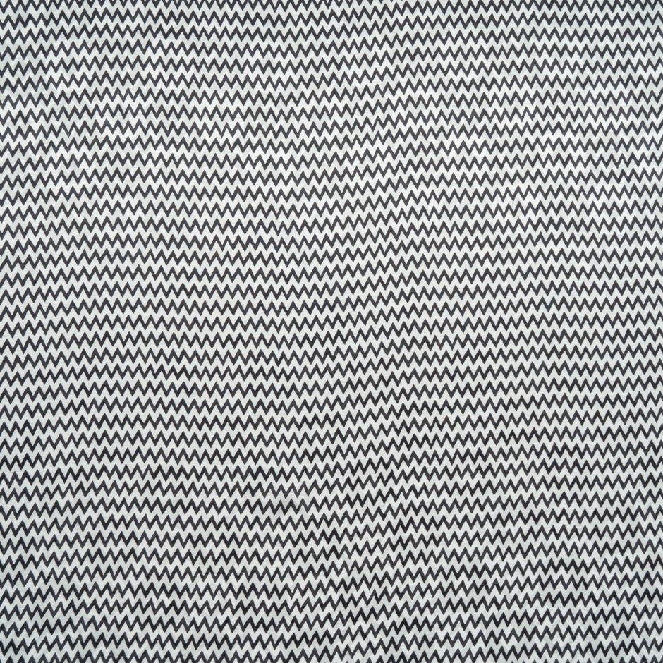 Monochrome Zigzag Pure Silk Jacquard