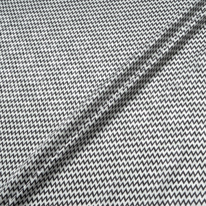 Monochrome Zigzag Pure Silk Jacquard