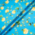 Yellow Floral Printed Rich Turquoise Luxury Cotton (A 1.15m Piece)