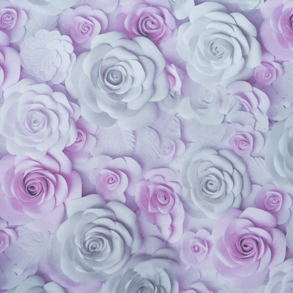 Pale Pink & Lilac Floral Pure Silk Georgette (A 2.70m PIece)