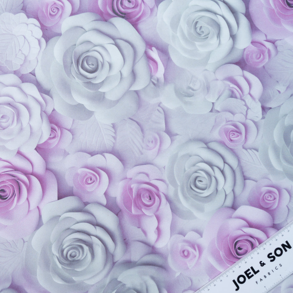 Pale Pink & Lilac Floral Pure Silk Georgette (A 2.70m PIece)