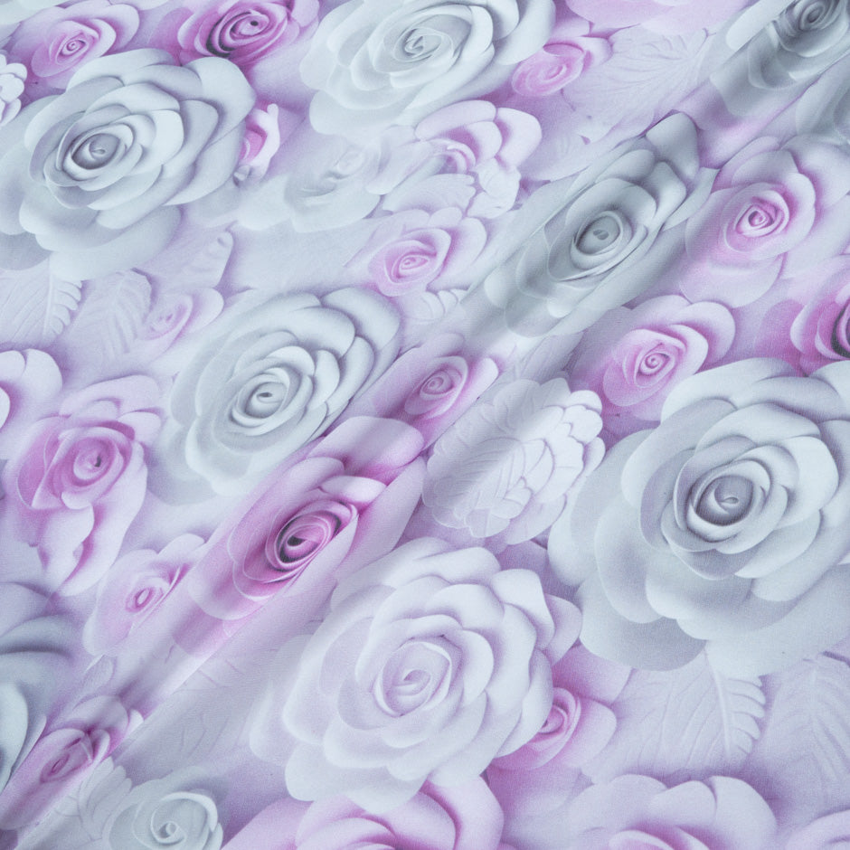 Pale Pink & Lilac Floral Pure Silk Georgette (A 2.70m PIece)