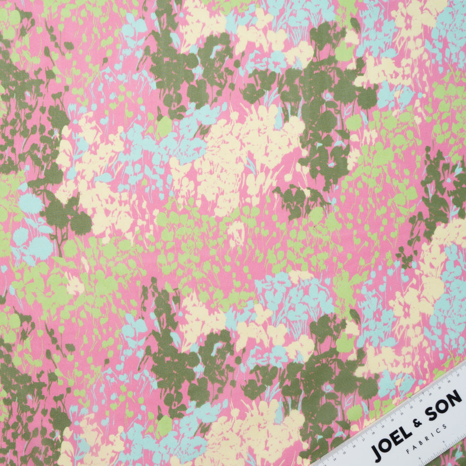 Multi Abstract Floral Printed Silk Georgette