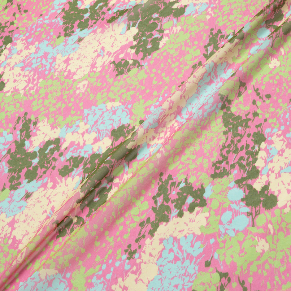 Multi Abstract Floral Printed Silk Georgette