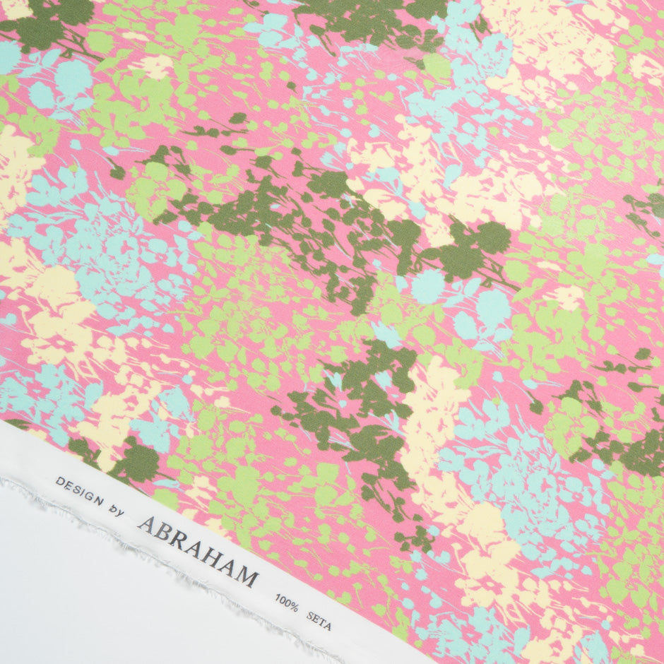 Multi Abstract Floral Printed Silk Georgette