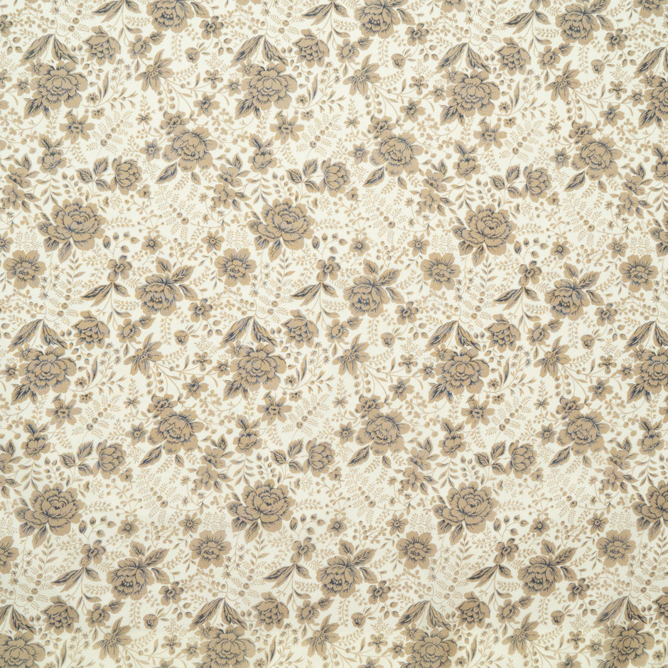 Blue Floral Printed Yellow Pure Silk Georgette