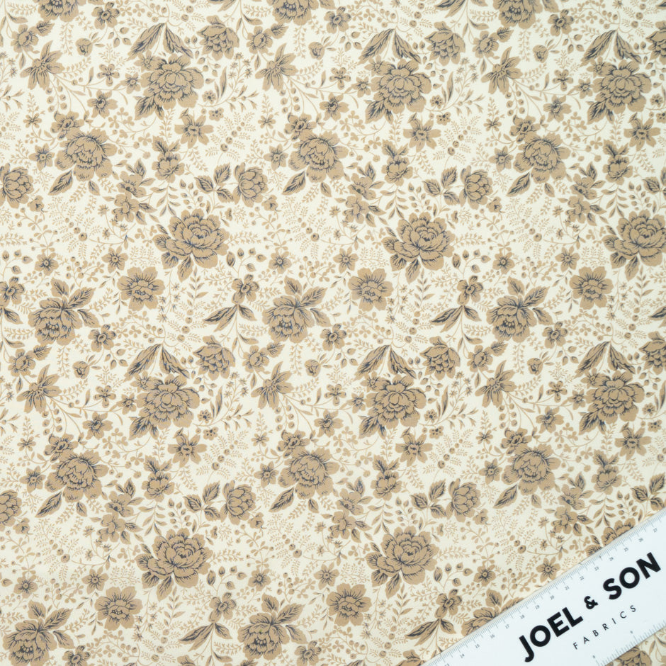 Blue Floral Printed Yellow Pure Silk Georgette