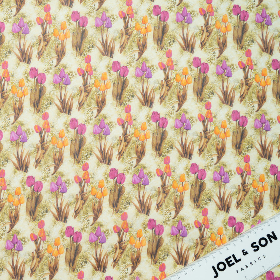 Multi Tulip Printed Pure Silk Georgette