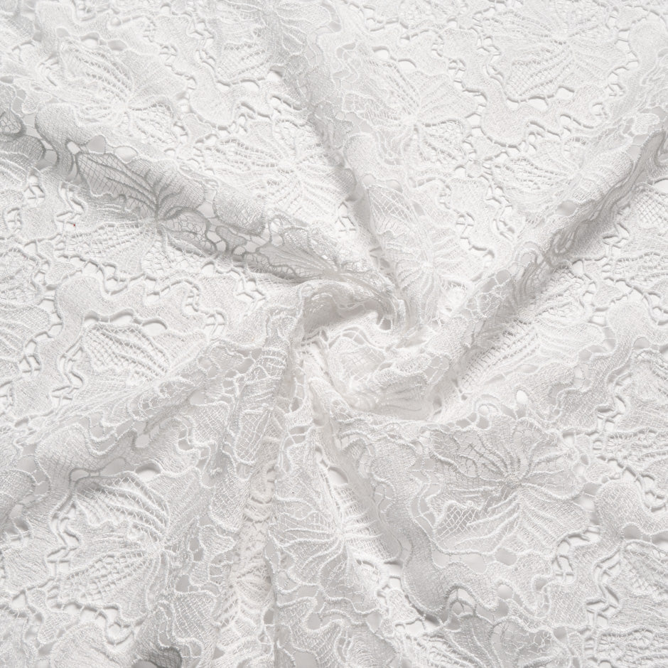 Pure White Floral Guipure Lace
