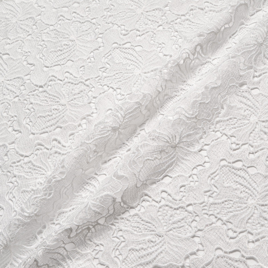 Pure White Floral Guipure Lace