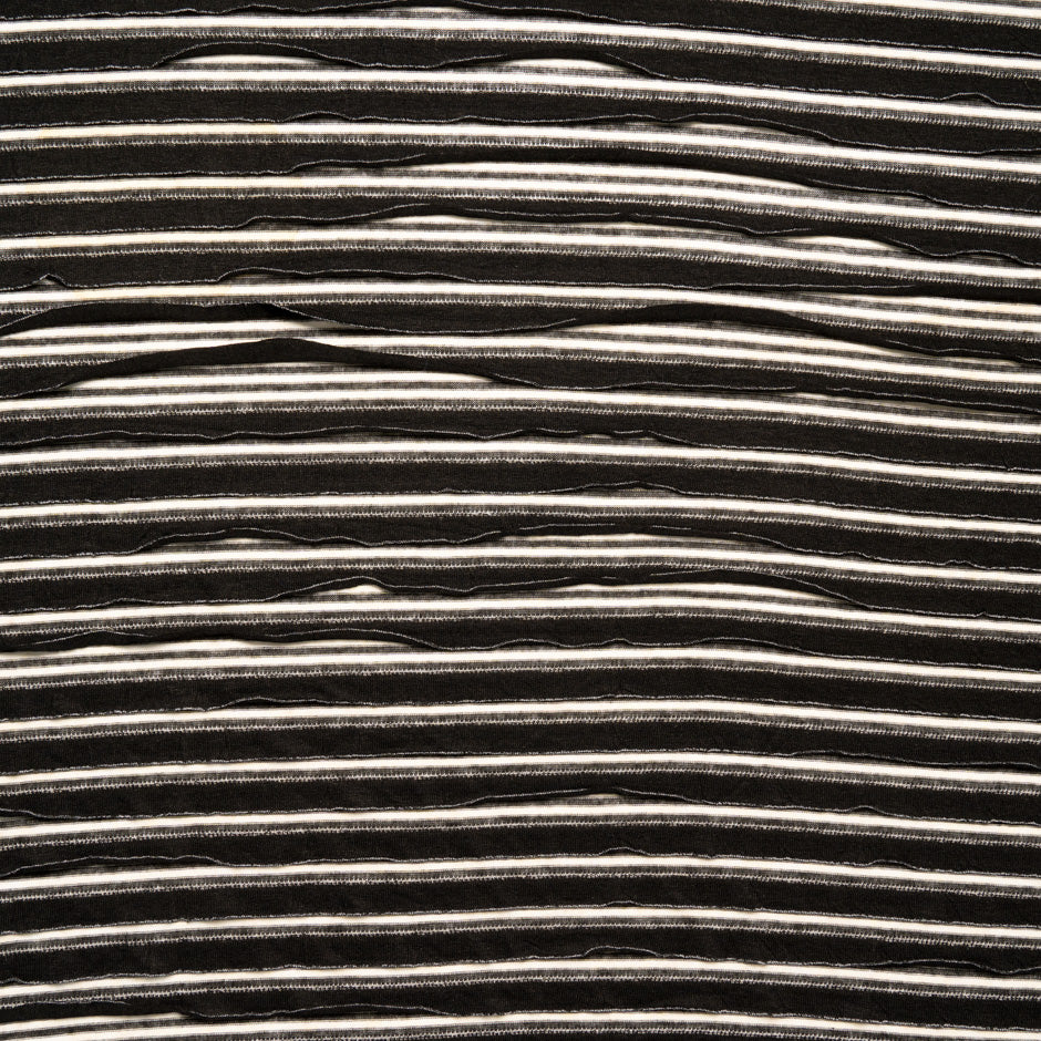 Black & Ivory Plissé Jersey