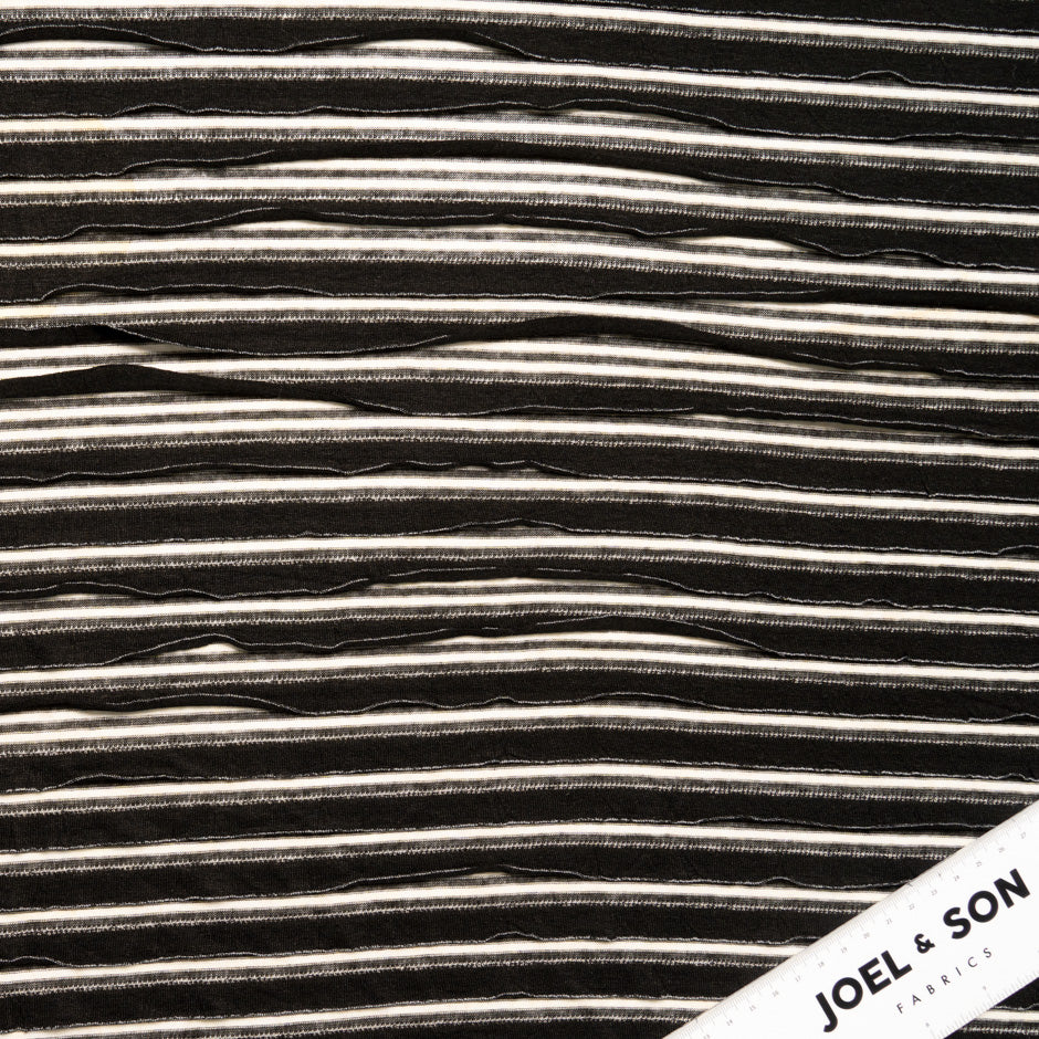 Black & Ivory Plissé Jersey