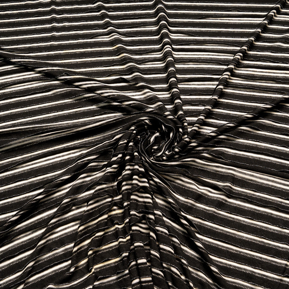 Black & Ivory Plissé Jersey