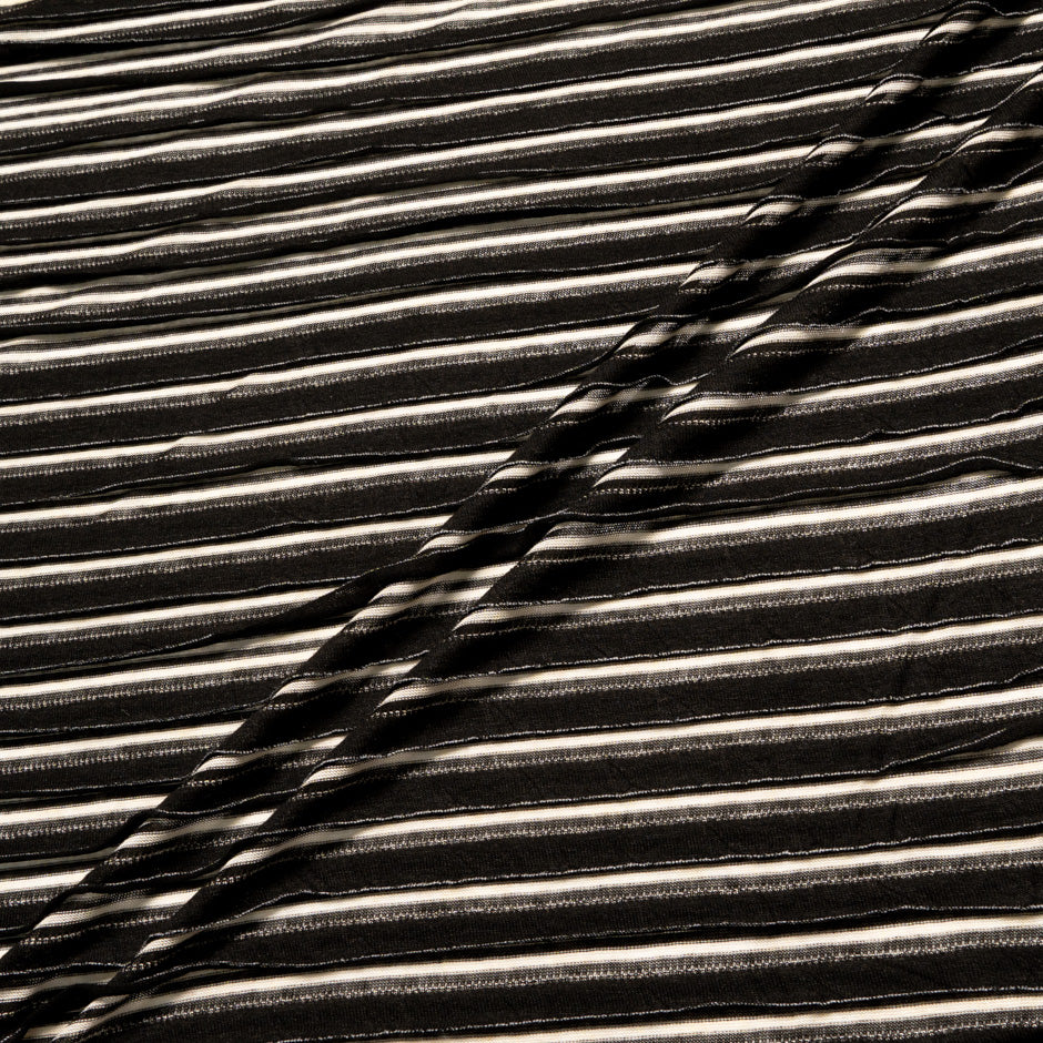 Black & Ivory Plissé Jersey
