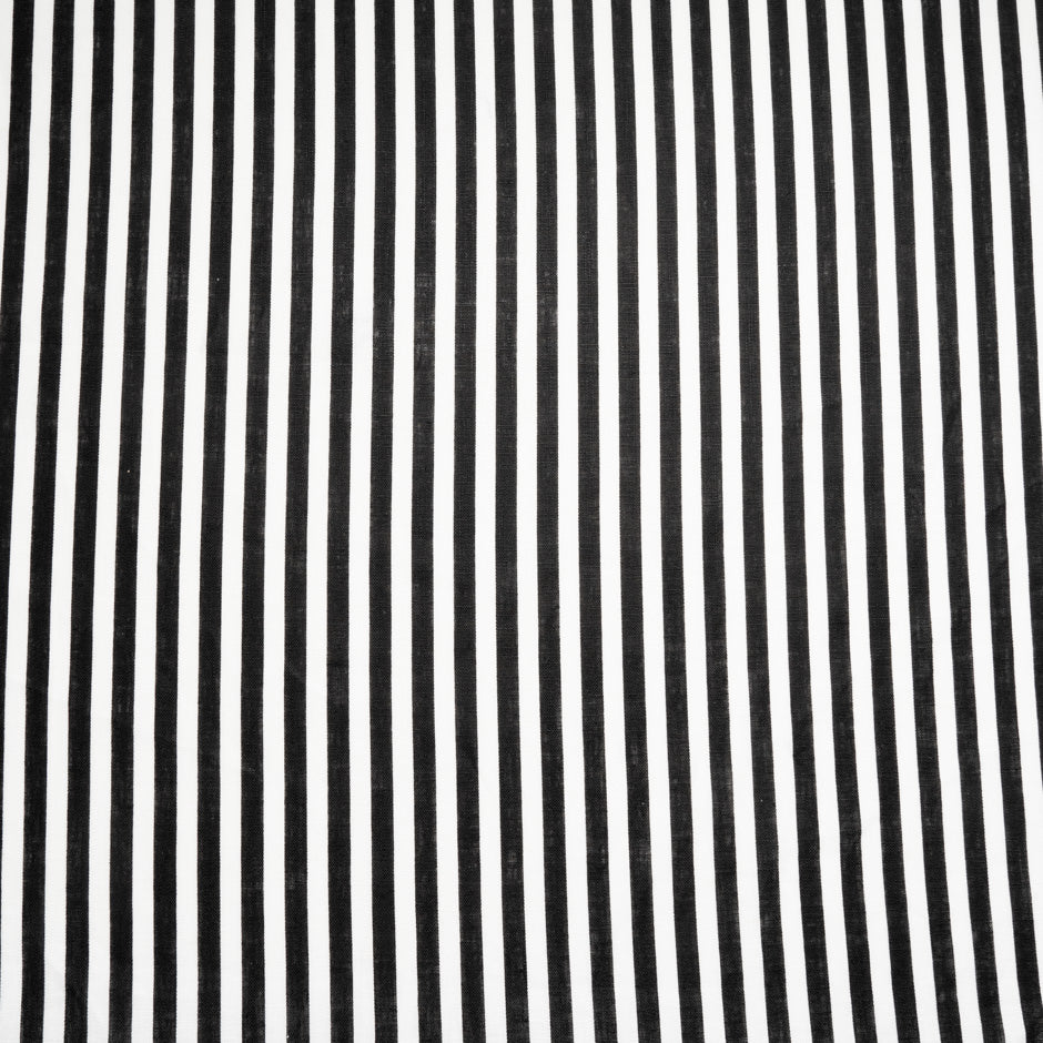 Black & White Bold Striped Linen
