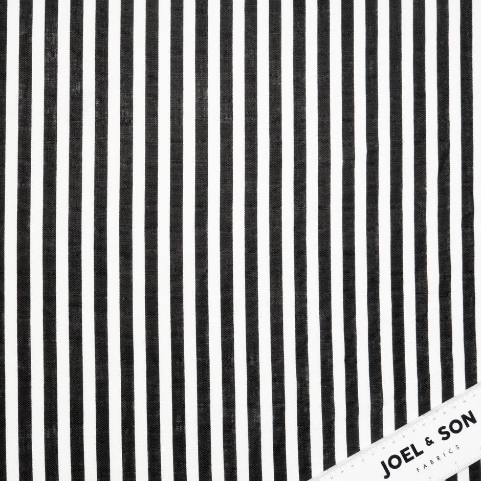 Black & White Bold Striped Linen