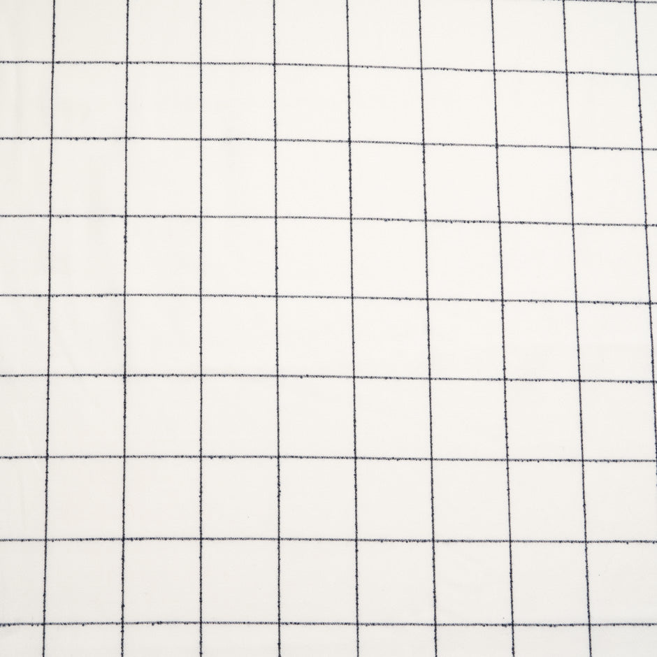 Black Checkered Ivory Stretch Wool