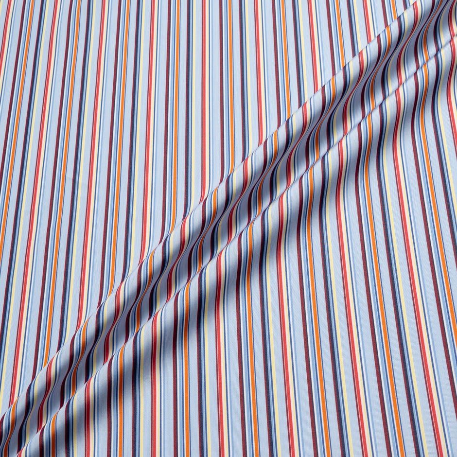 Multi & Blue Striped Pure Cotton Shirting