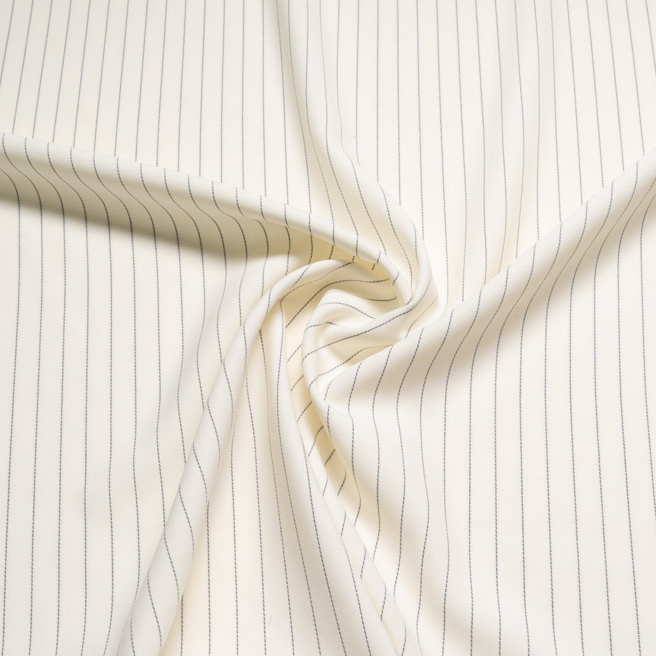 Black Striped Ivory Wool