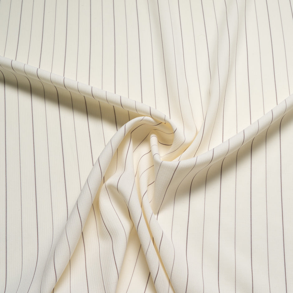 Black Striped Ivory Wool Jacquard