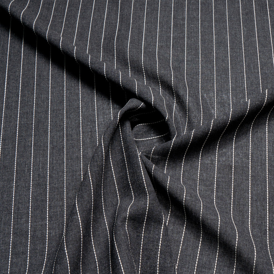 Dark Grey Lightweight Pinstriped Pure Wool