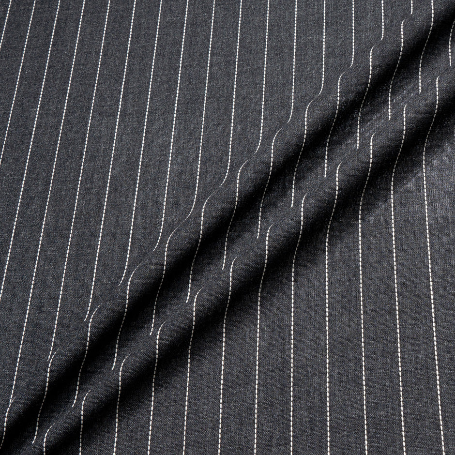 Dark Grey Lightweight Pinstriped Pure Wool