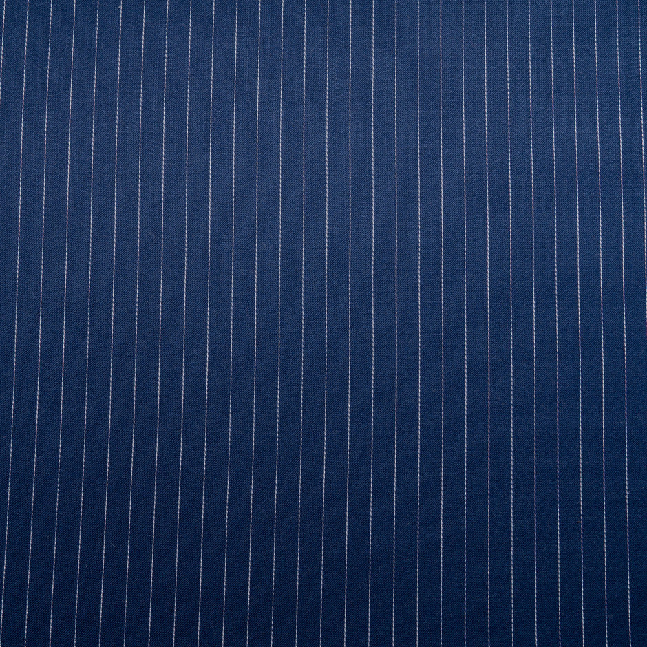Navy Blue Pinstriped Pure Wool