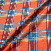 Multi & Orange Checkered Pure Linen