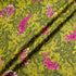 Pink Floral & Lace Printed Yellow Luxury Satin Cotton
