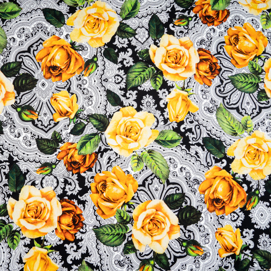 Yellow Rose Printed Superfine Cotton