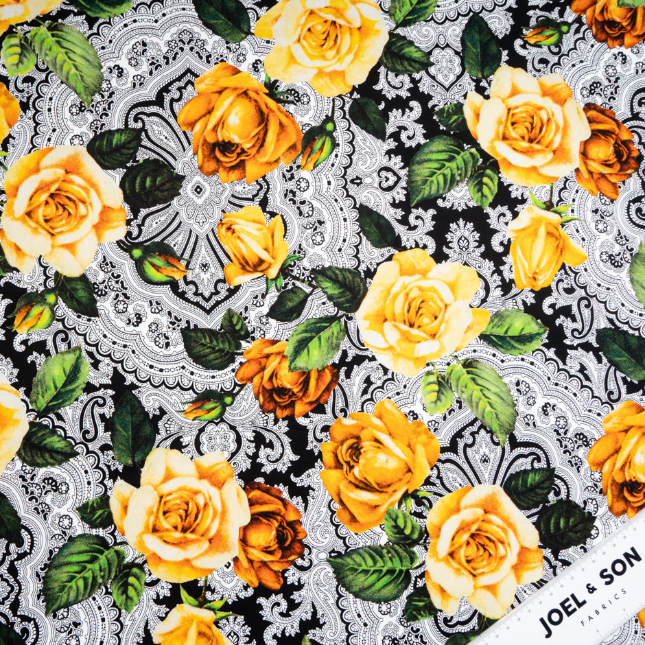 Yellow Rose Printed Superfine Cotton