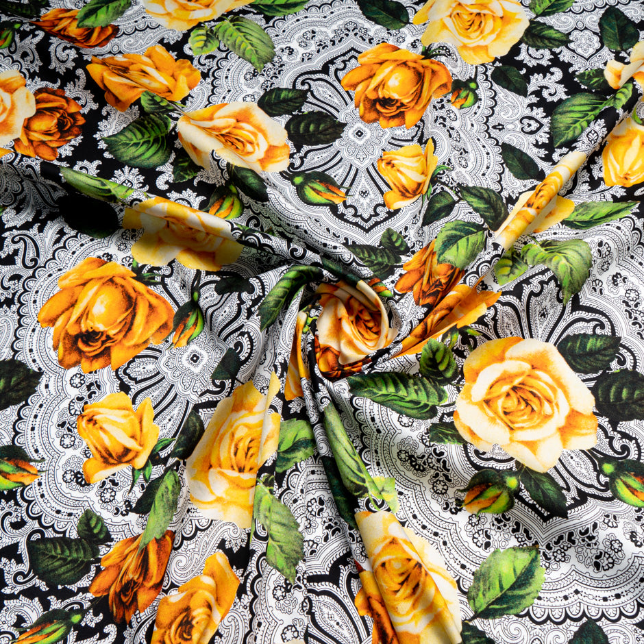 Yellow Rose Printed Superfine Cotton